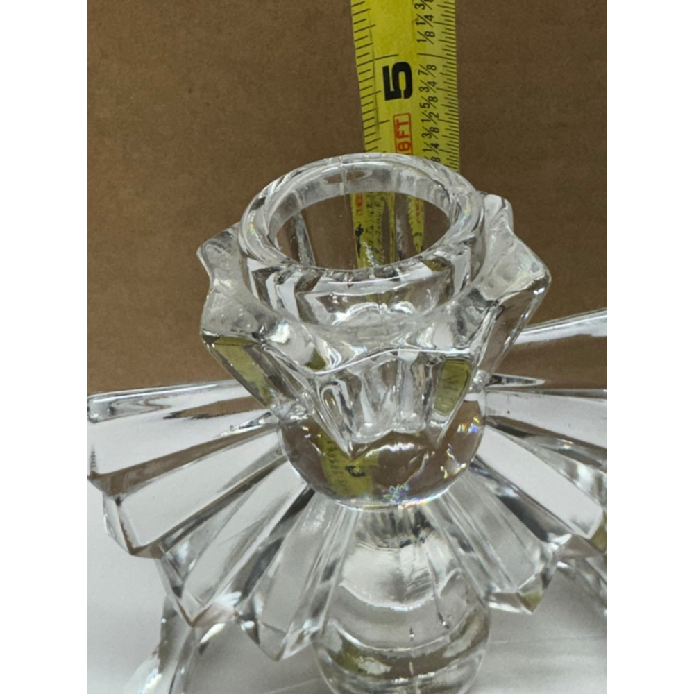 Art Deco single glass candle Holder - Picture 5 of 5